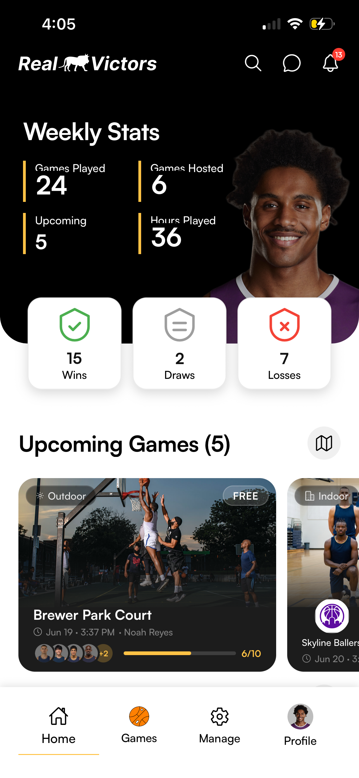 Your weekly stats and games